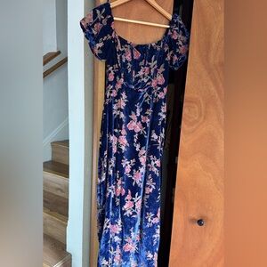 Lulus Floral Velvet Dress